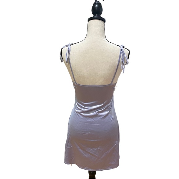 Spaghetti Strap Contrast Stipe Satin Mini Dress - Picture 3 of 3